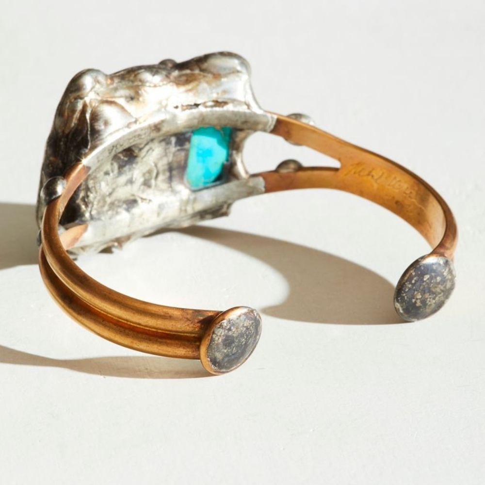 Free People Turquoise and Silver Cuff Bracelet - Picture 2 of 2